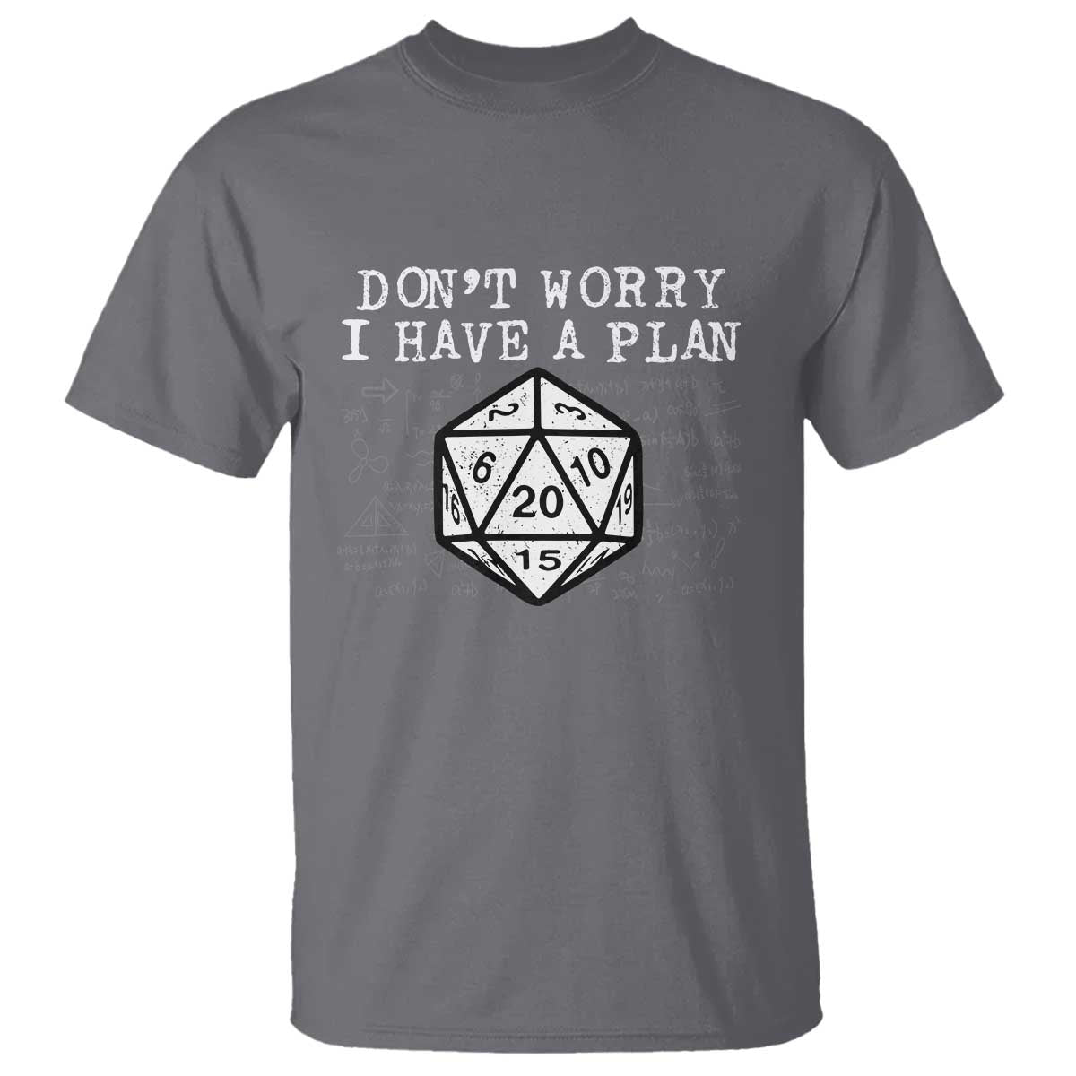 Funny RPG Gamer T Shirt - Dont Worry I Have A Plan D20 Tabletop Gaming Humor Tee TS11 Charcoal Print Your Wear