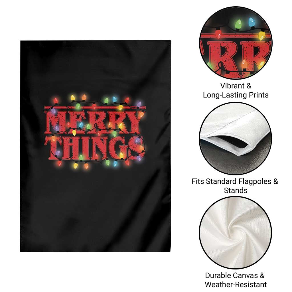 Funny Stranger Christmas Garden Flag Merry Things Xmas Movie Neon Lights TS11 Print Your Wear