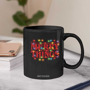 Funny Stranger Christmas Coffee Mug Merry Things Xmas Movie Neon Lights TS11 Print Your Wear