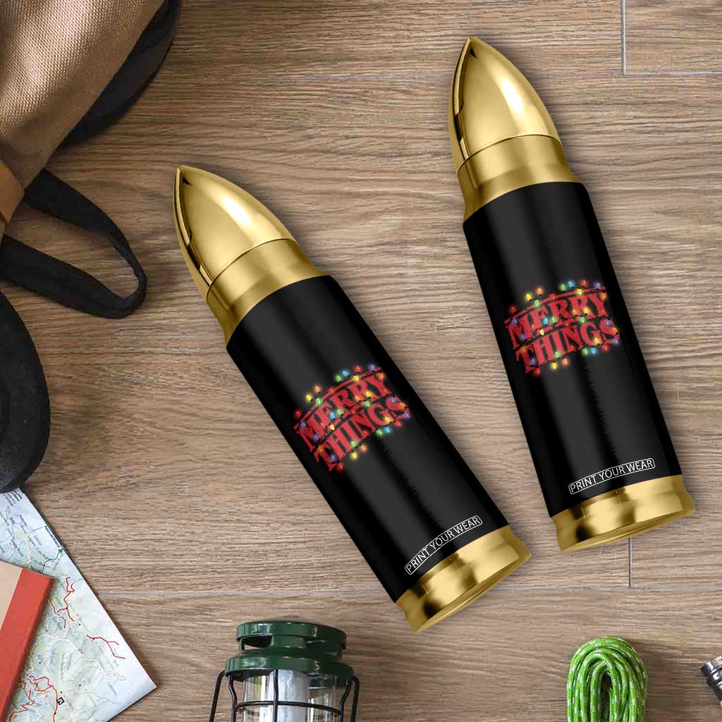 Funny Stranger Christmas Bullet Tumbler Merry Things Xmas Movie Neon Lights TS11 Print Your Wear