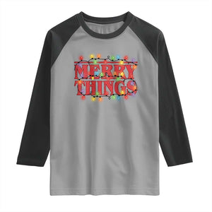 Funny Stranger Christmas Raglan Shirt Merry Things Xmas Movie Neon Lights TS11 Sport Gray Black Print Your Wear