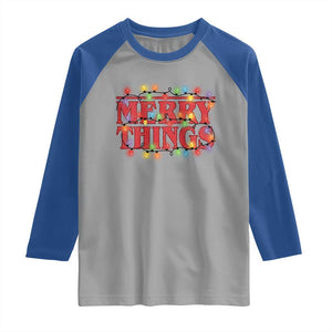 Funny Stranger Christmas Raglan Shirt Merry Things Xmas Movie Neon Lights TS11 Sport Gray Royal Print Your Wear