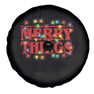 Funny Stranger Christmas Spare Tire Cover Merry Things Xmas Movie Neon Lights TS11 Print Your Wear