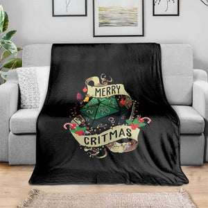 Funny Christmas Tabletop RPG Throw Blanket Merry Critmas D20 RPG Gamer Gaming TS11 Print Your Wear