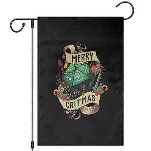 Funny Christmas Tabletop RPG Garden Flag Merry Critmas D20 RPG Gamer Gaming TS11 Black Print Your Wear