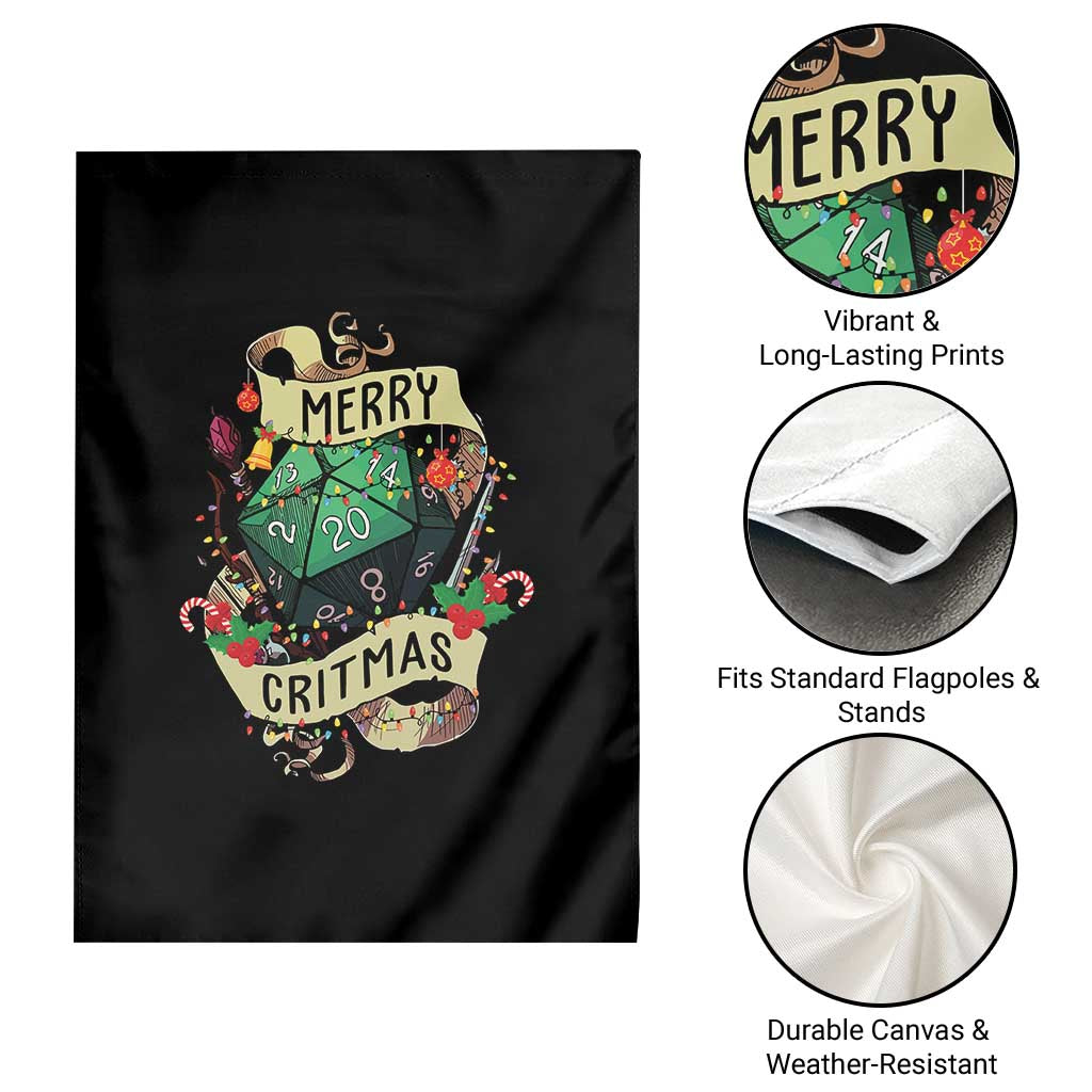 Funny Christmas Tabletop RPG Garden Flag Merry Critmas D20 RPG Gamer Gaming TS11 Print Your Wear