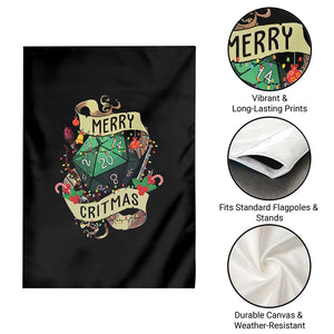 Funny Christmas Tabletop RPG Garden Flag Merry Critmas D20 RPG Gamer Gaming TS11 Print Your Wear