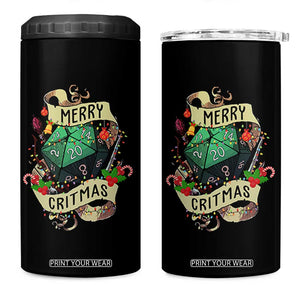 Funny Christmas Tabletop RPG 4 in 1 Can Cooler Tumbler Merry Critmas D20 RPG Gamer Gaming TS11 One Size: 16 oz Black Print Your Wear