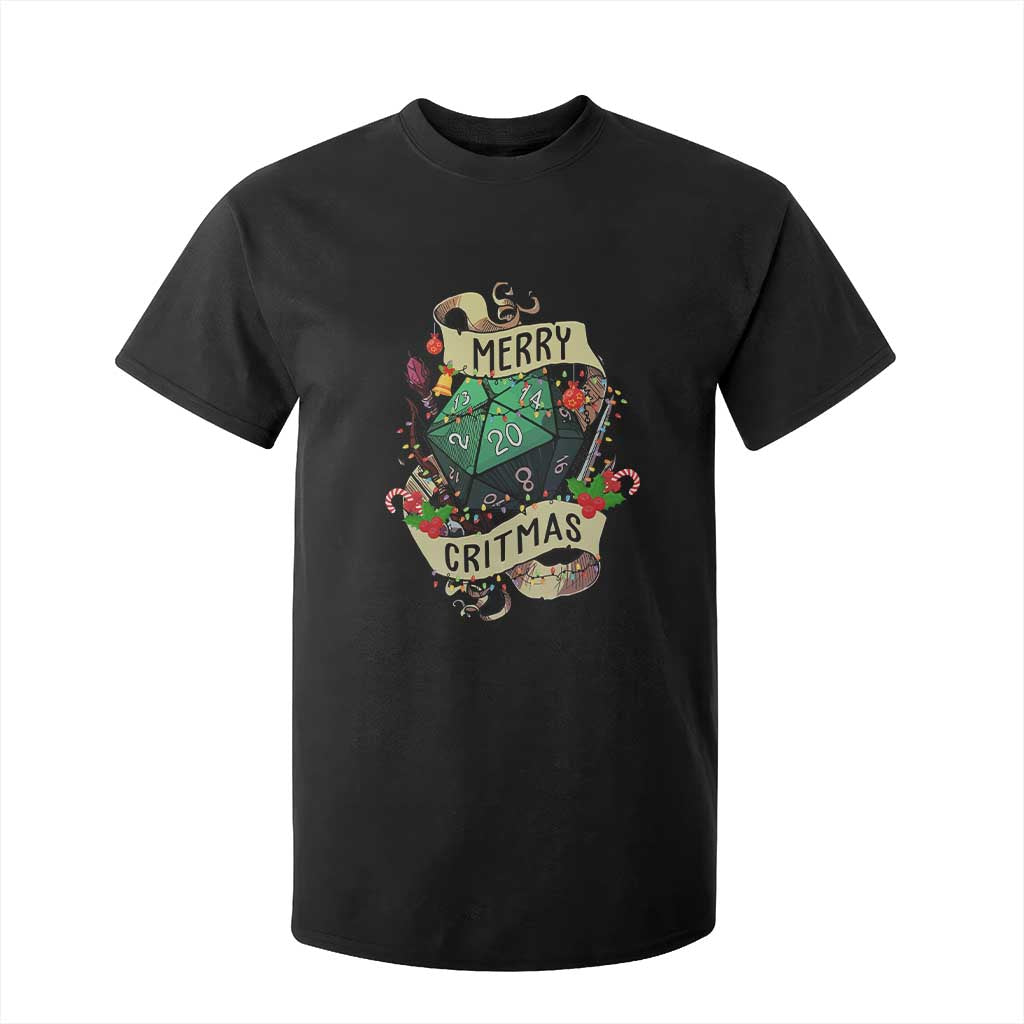 Funny Christmas Tabletop RPG T Shirt For Kid Merry Critmas D20 RPG Gamer Gaming TS11 Black Print Your Wear