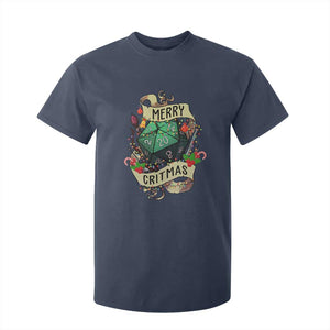 Funny Christmas Tabletop RPG T Shirt For Kid Merry Critmas D20 RPG Gamer Gaming TS11 Navy Print Your Wear
