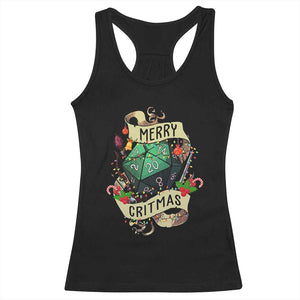 Funny Christmas Tabletop RPG Racerback Tank Top Merry Critmas D20 RPG Gamer Gaming TS11 Black Print Your Wear