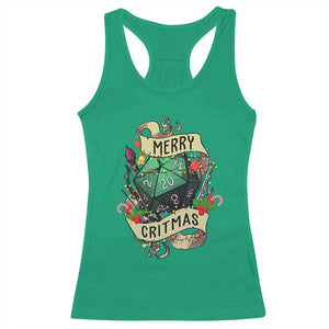 Funny Christmas Tabletop RPG Racerback Tank Top Merry Critmas D20 RPG Gamer Gaming TS11 Irish Green Print Your Wear