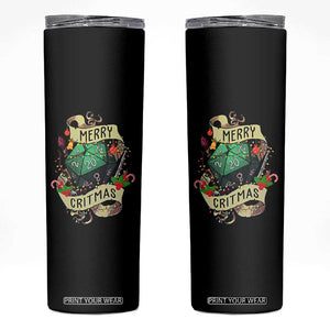 Funny Christmas Tabletop RPG Skinny Tumbler Merry Critmas D20 RPG Gamer Gaming TS11 Black Print Your Wear