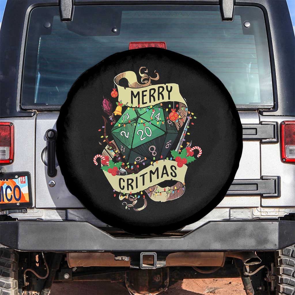 Funny Christmas Tabletop RPG Spare Tire Cover Merry Critmas D20 RPG Gamer Gaming TS11 No hole Black Print Your Wear