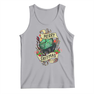 Funny Christmas Tabletop RPG Tank Top Merry Critmas D20 RPG Gamer Gaming TS11 Athletic Heather Print Your Wear