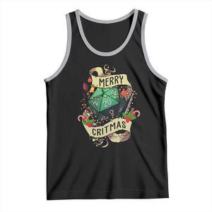 Funny Christmas Tabletop RPG Tank Top Merry Critmas D20 RPG Gamer Gaming TS11 Black Athletic Heather Print Your Wear