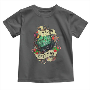 Funny Christmas Tabletop RPG Toddler T Shirt Merry Critmas D20 RPG Gamer Gaming TS11 Dark Heather Print Your Wear
