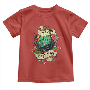 Funny Christmas Tabletop RPG Toddler T Shirt Merry Critmas D20 RPG Gamer Gaming TS11 Red Print Your Wear