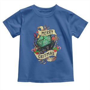 Funny Christmas Tabletop RPG Toddler T Shirt Merry Critmas D20 RPG Gamer Gaming TS11 Royal Blue Print Your Wear