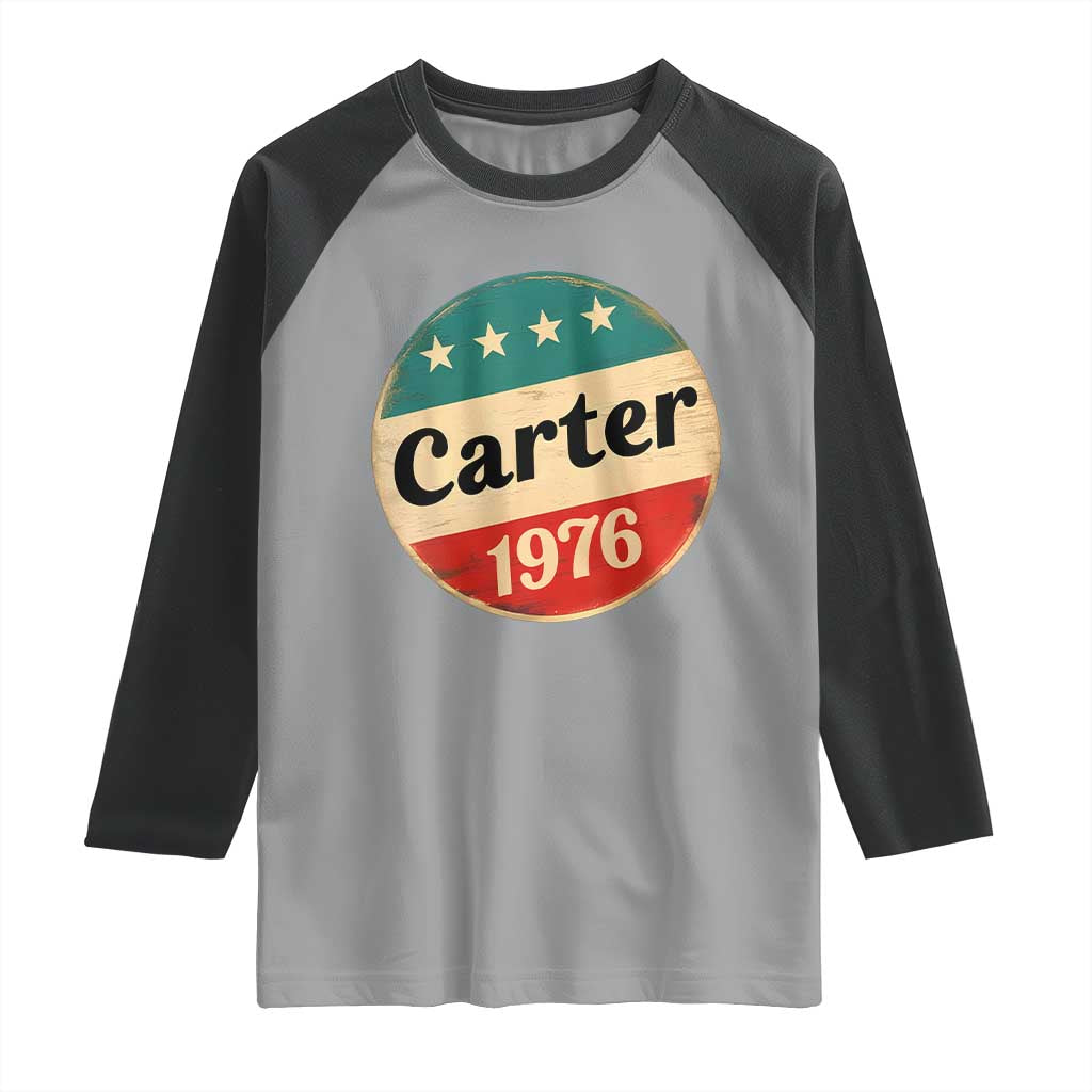 Jimmy Carter Supporter Raglan Shirt 39th President U.S Presidential Election 1976 TS11 Sport Gray Black Print Your Wear