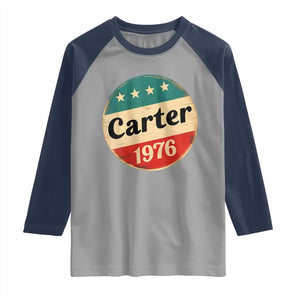 Jimmy Carter Supporter Raglan Shirt 39th President U.S Presidential Election 1976 TS11 Sport Gray Navy Print Your Wear
