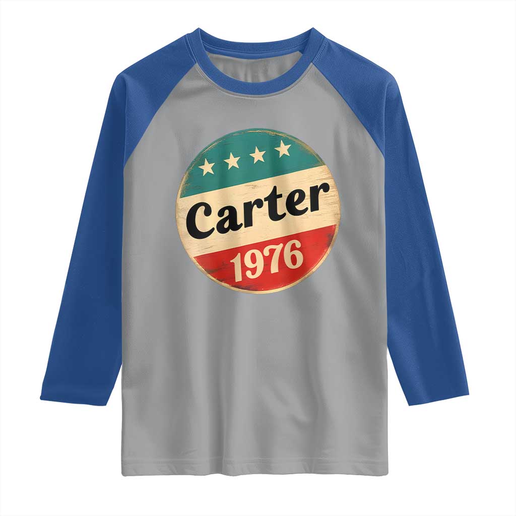 Jimmy Carter Supporter Raglan Shirt 39th President U.S Presidential Election 1976 TS11 Sport Gray Royal Print Your Wear