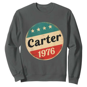Jimmy Carter Supporter Sweatshirt 39th President U.S Presidential Election 1976 TS11 Dark Heather Print Your Wear