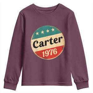 Jimmy Carter Supporter Youth Sweatshirt 39th President U.S Presidential Election 1976 TS11 Maroon Print Your Wear