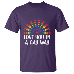 Funny Valentine's Day LGBT T Shirt Love You In A Gay Way Rainbow Hearts TS11 Purple Print Your Wear
