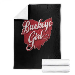 Funny Buckeye Girl Throw Blanket Red Map Of Ohio State TS11 Black Print Your Wear