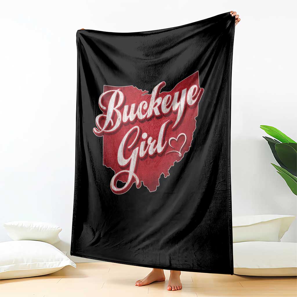 Funny Buckeye Girl Throw Blanket Red Map Of Ohio State TS11 Print Your Wear