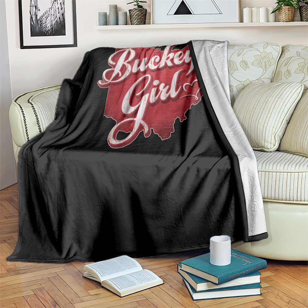 Funny Buckeye Girl Throw Blanket Red Map Of Ohio State TS11 Print Your Wear