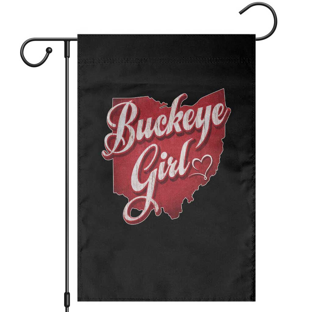 Funny Buckeye Girl Garden Flag Red Map Of Ohio State TS11 Black Print Your Wear