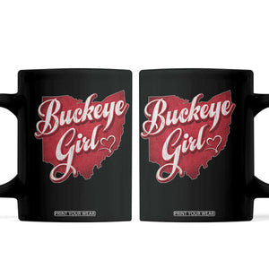 Funny Buckeye Girl Coffee Mug Red Map Of Ohio State TS11 Black Print Your Wear
