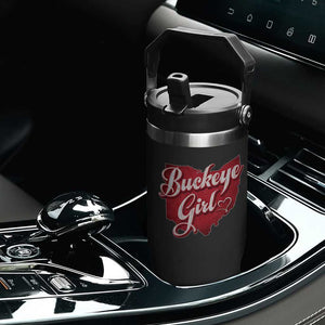 Funny Buckeye Girl Flip Straw Tumbler Red Map Of Ohio State TS11 Print Your Wear