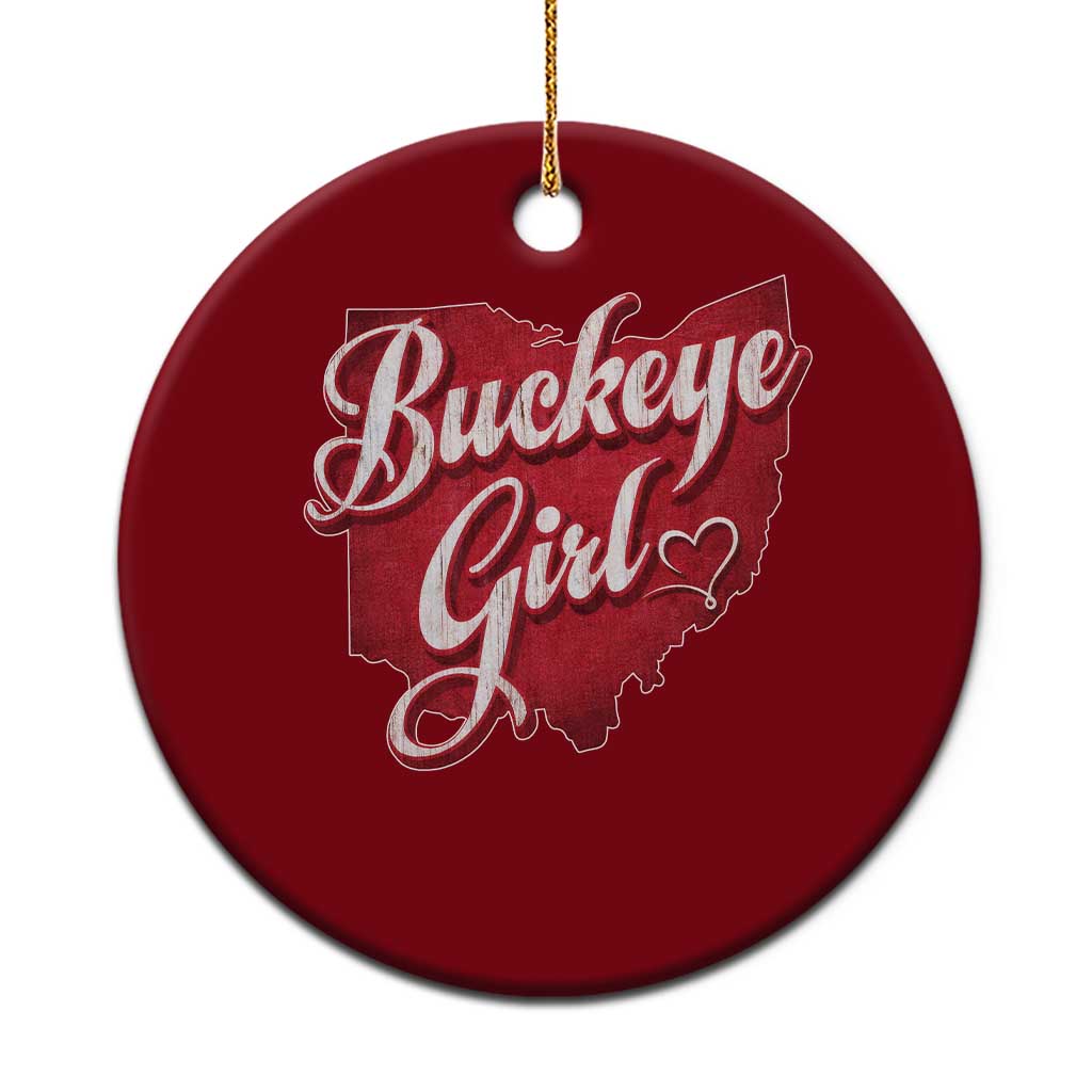 Funny Buckeye Girl Ceramic Ornament Red Map Of Ohio State TS11 1pc Red Print Your Wear