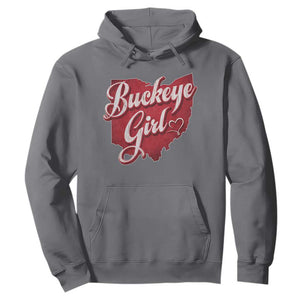 Funny Buckeye Girl Hoodie Red Map Of Ohio State TS11 Charcoal Print Your Wear