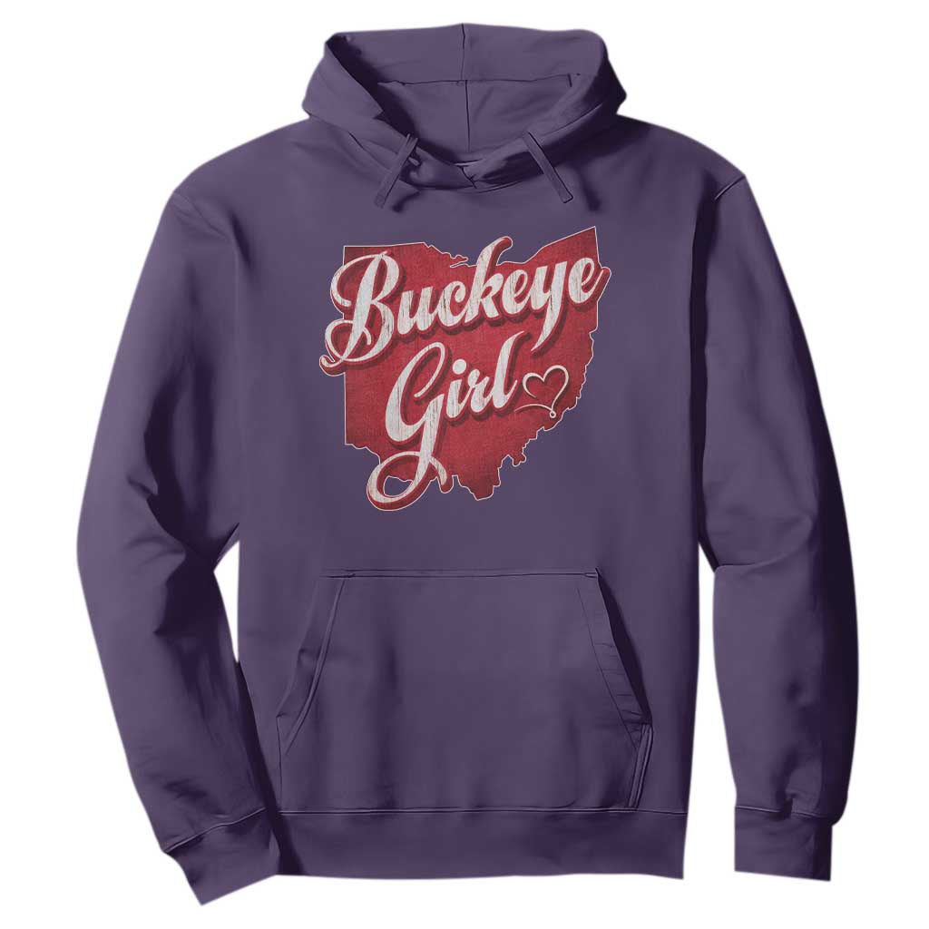 Funny Buckeye Girl Hoodie Red Map Of Ohio State TS11 Purple Print Your Wear