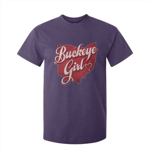 Funny Buckeye Girl T Shirt For Kid Red Map Of Ohio State TS11 Purple Print Your Wear