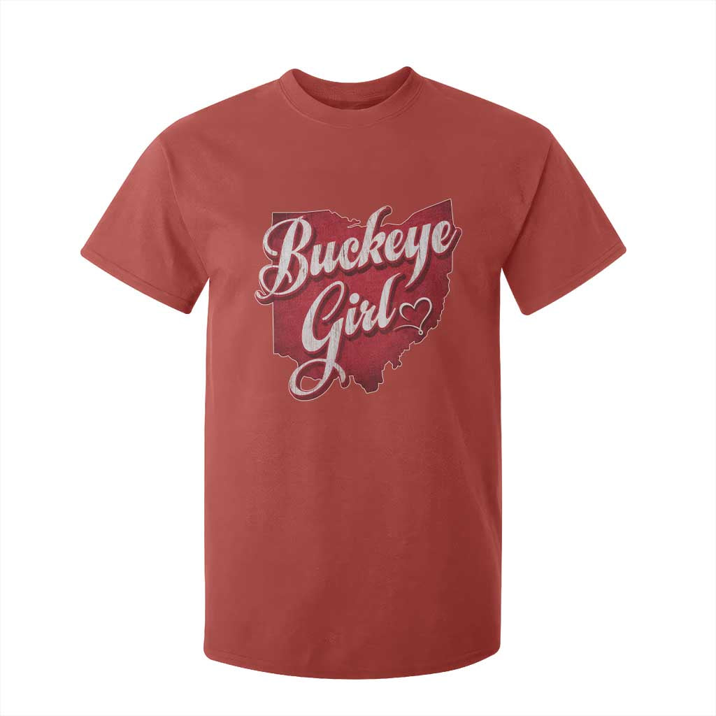 Funny Buckeye Girl T Shirt For Kid Red Map Of Ohio State TS11 Red Print Your Wear