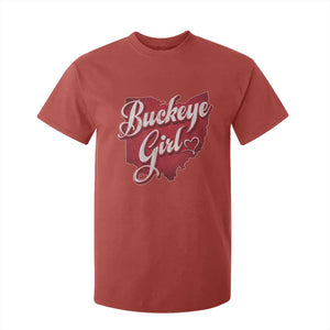 Funny Buckeye Girl T Shirt For Kid Red Map Of Ohio State TS11 Red Print Your Wear