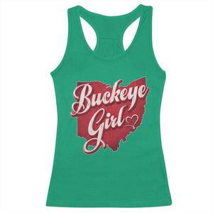 Funny Buckeye Girl Racerback Tank Top Red Map Of Ohio State TS11 Irish Green Print Your Wear