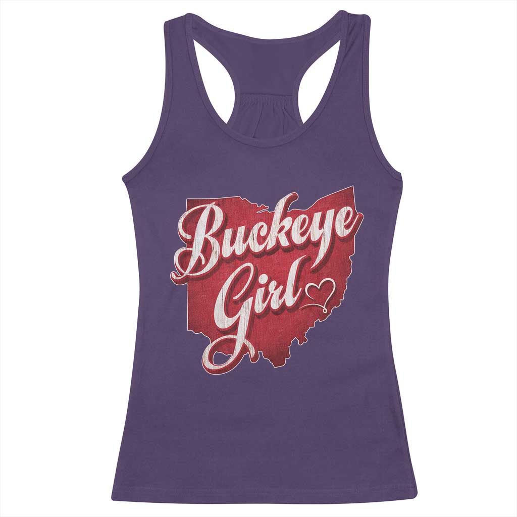 Funny Buckeye Girl Racerback Tank Top Red Map Of Ohio State TS11 Purple Print Your Wear