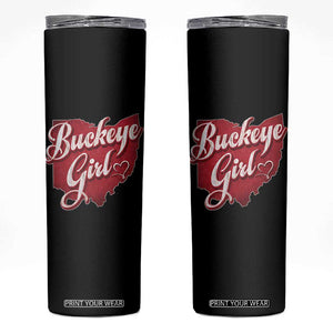 Funny Buckeye Girl Skinny Tumbler Red Map Of Ohio State TS11 Black Print Your Wear