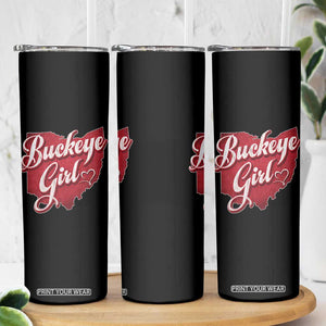 Funny Buckeye Girl Skinny Tumbler Red Map Of Ohio State TS11 Print Your Wear