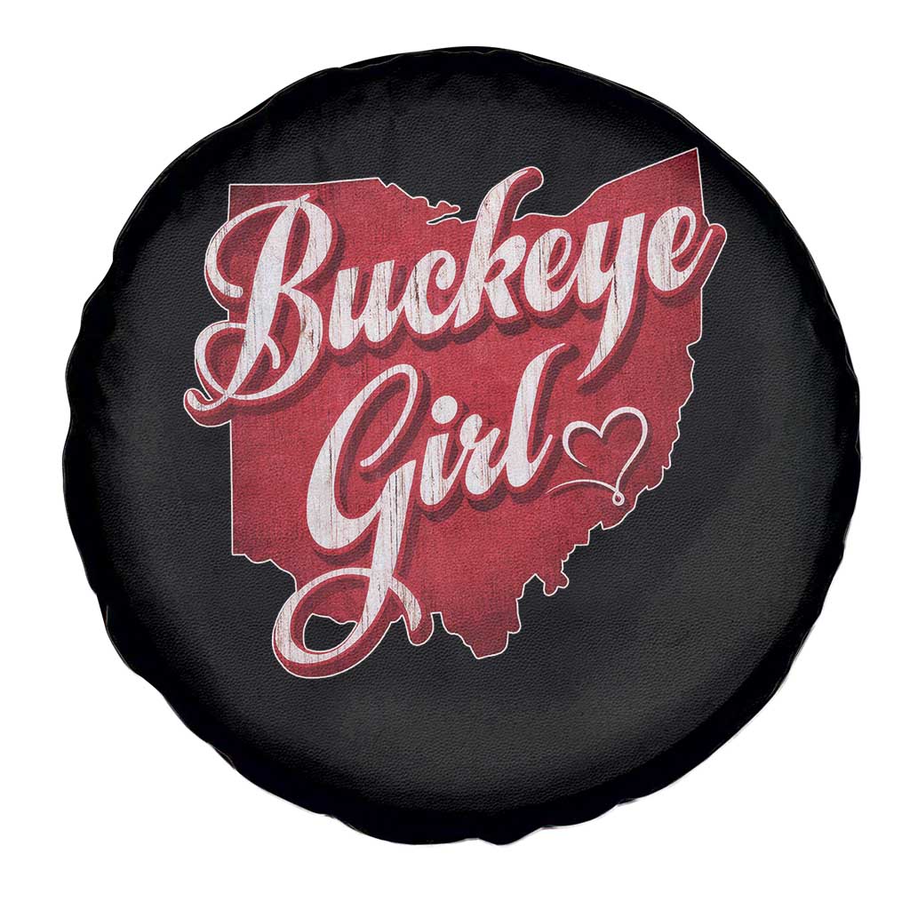 Funny Buckeye Girl Spare Tire Cover Red Map Of Ohio State TS11 Print Your Wear