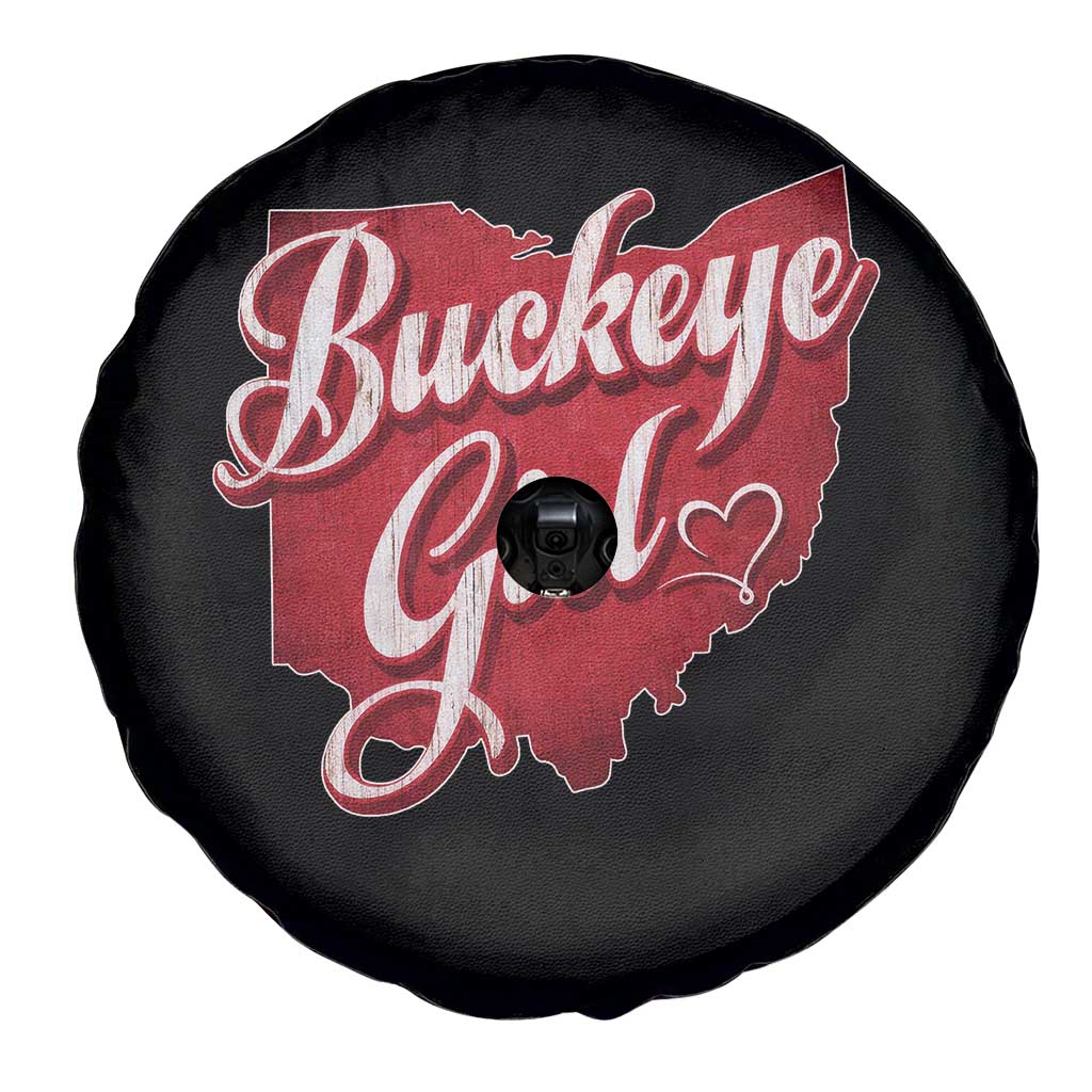Funny Buckeye Girl Spare Tire Cover Red Map Of Ohio State TS11 Print Your Wear
