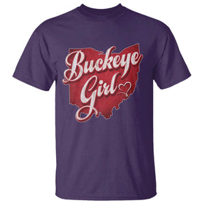 Funny Buckeye Girl T Shirt Red Map Of Ohio State TS11 Purple Print Your Wear