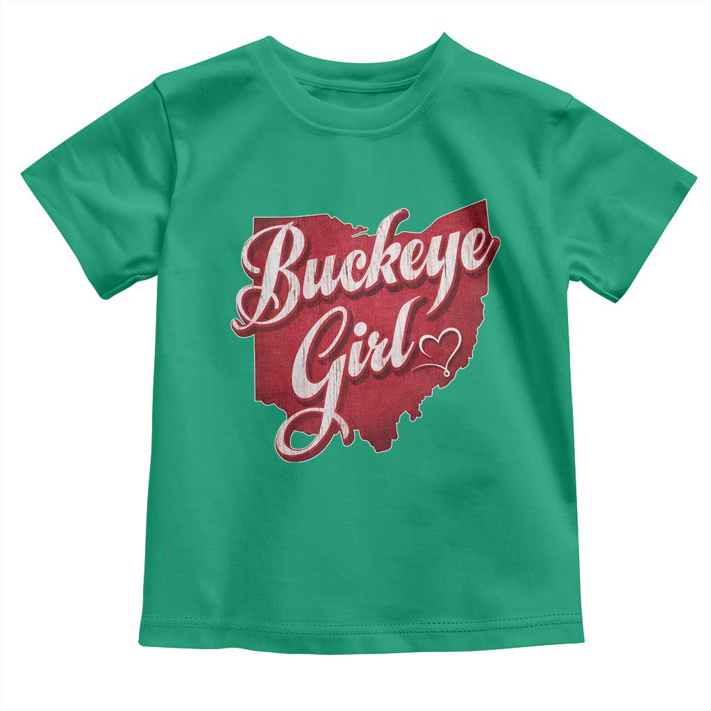 Funny Buckeye Girl Toddler T Shirt Red Map Of Ohio State TS11 Irish Green Print Your Wear