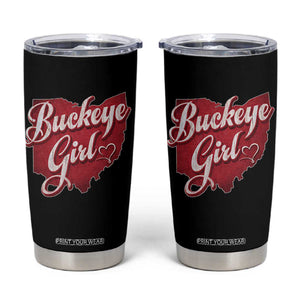 Funny Buckeye Girl Tumbler Cup Red Map Of Ohio State TS11 Black Print Your Wear